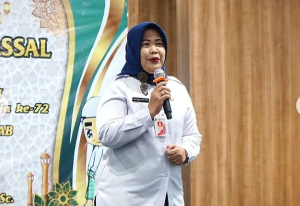 Direktur RSUD Koja Alifianti Lestari saat menyampaikan pemaparan dalam rangka HUT RSUD Koja ke-72. (Foto : Ambang RNews)