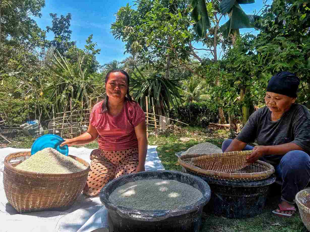 Proses produksi olahan beras oyek berbahan baku singkong. (Foto : Tunjang Drs RNews)